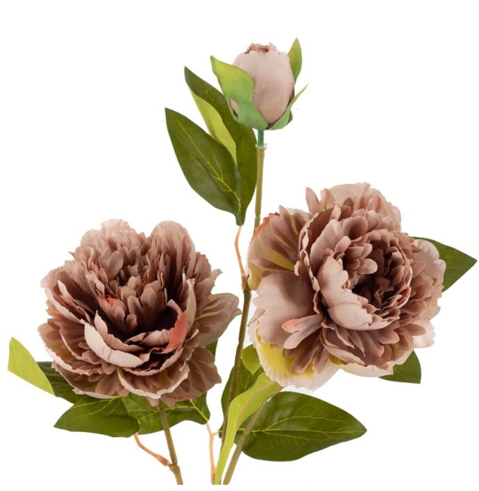 Kunstbloem pioen 74cm mauve