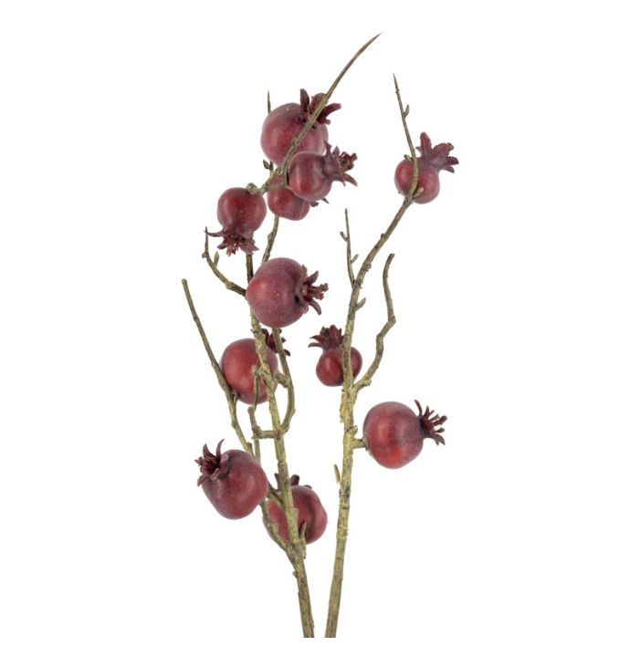 Kunsttak granaatappels 78cm burgundy
