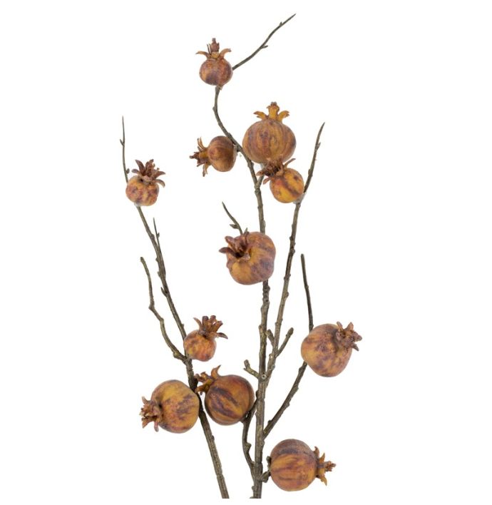 Kunsttak granaatappels 78cm beige