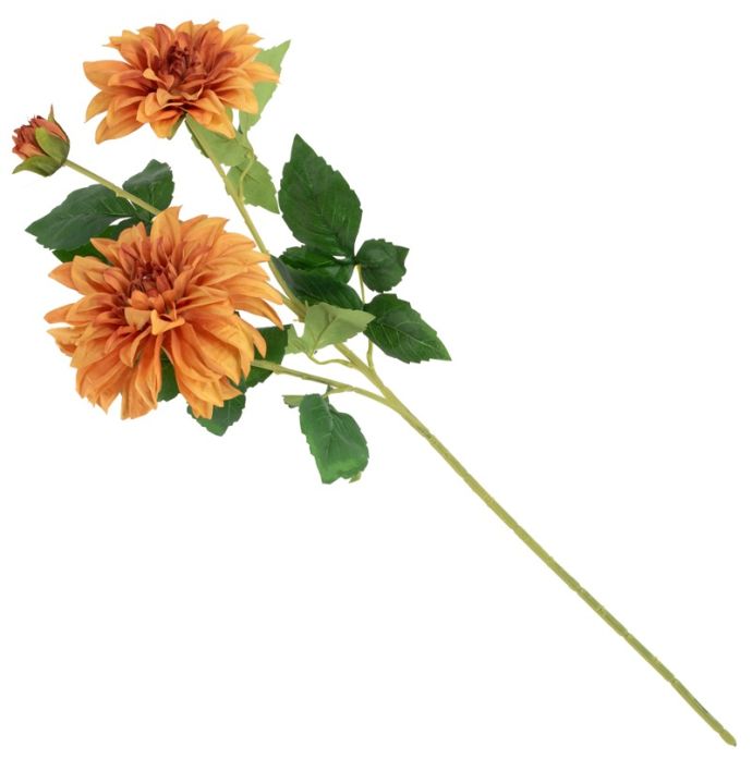 Kunstbloem dahlia 63cm oranje