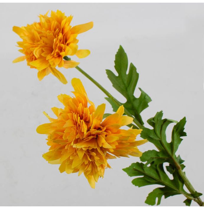 Kunstbloem chrysant geel