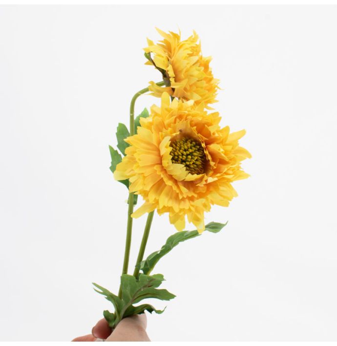 Kunstbloem chrysant geel