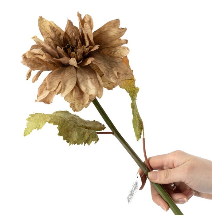 Kunstbloem dahlia 66cm beige