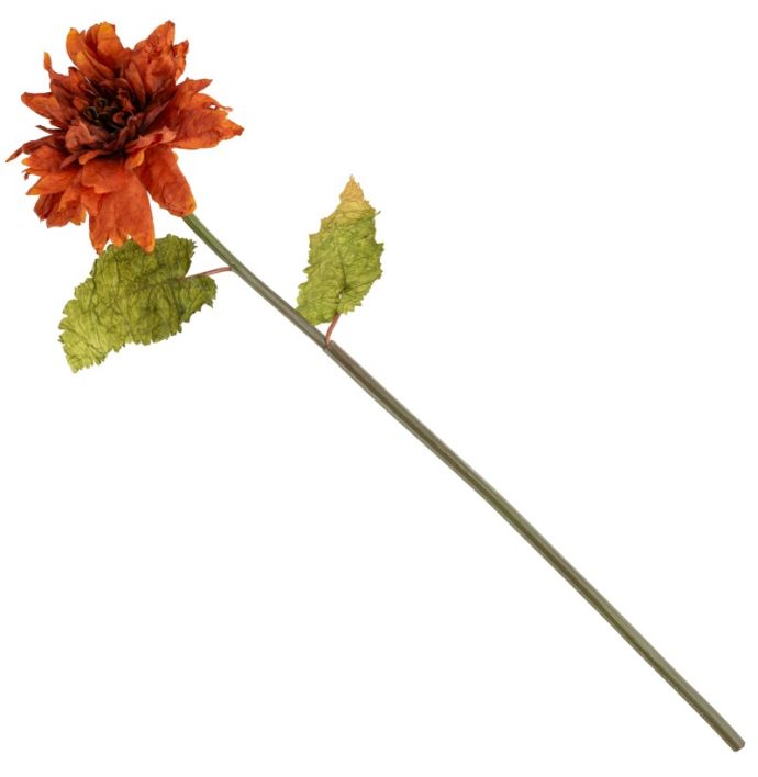 Kunstbloem dahlia 66cm oranje