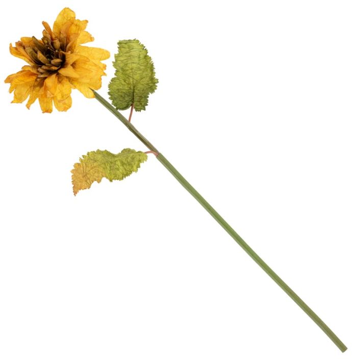 Kunstbloem dahlia 66cm geel