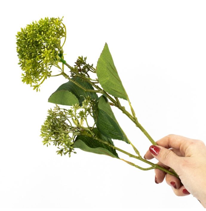 Kunstbloem sneeuwbal 65cm groen