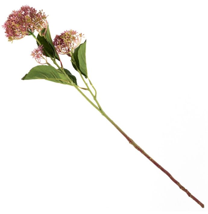 Kunstbloem sneeuwbal 65cm roze