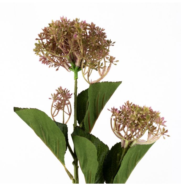 Kunstbloem sneeuwbal 65cm roze