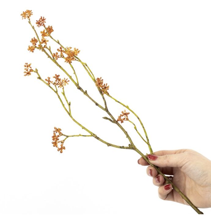 Kunsttak rijstbloem 56cm oranje