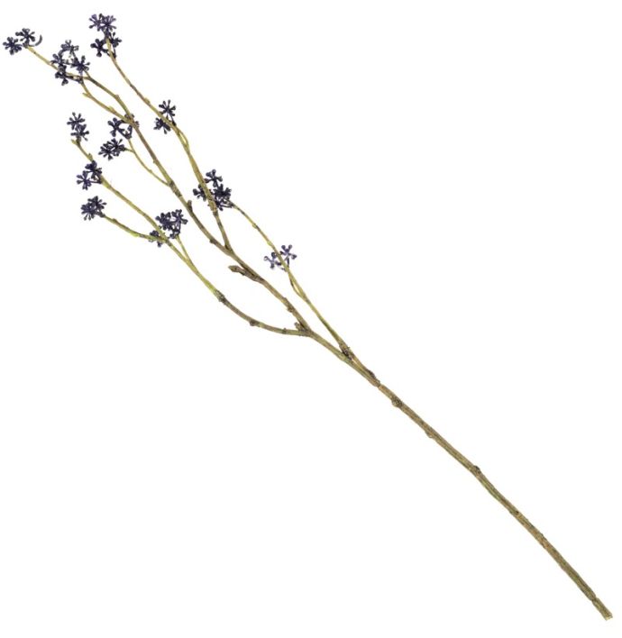 Kunsttak rijstbloem 56cm blauw