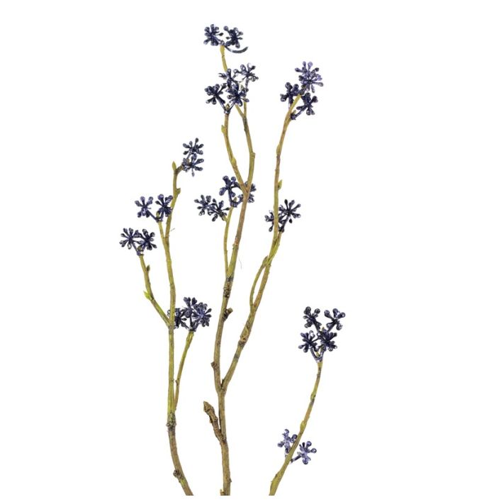 Kunsttak rijstbloem 56cm blauw