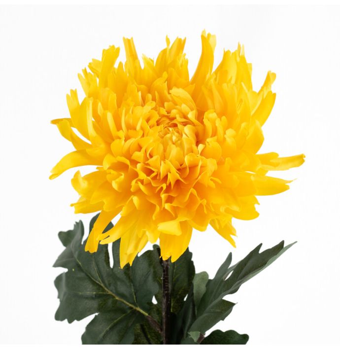Kunstbloem chrysant geel