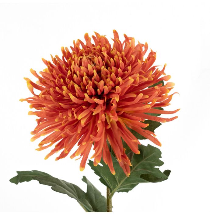 Kunstbloem chrysant oranje