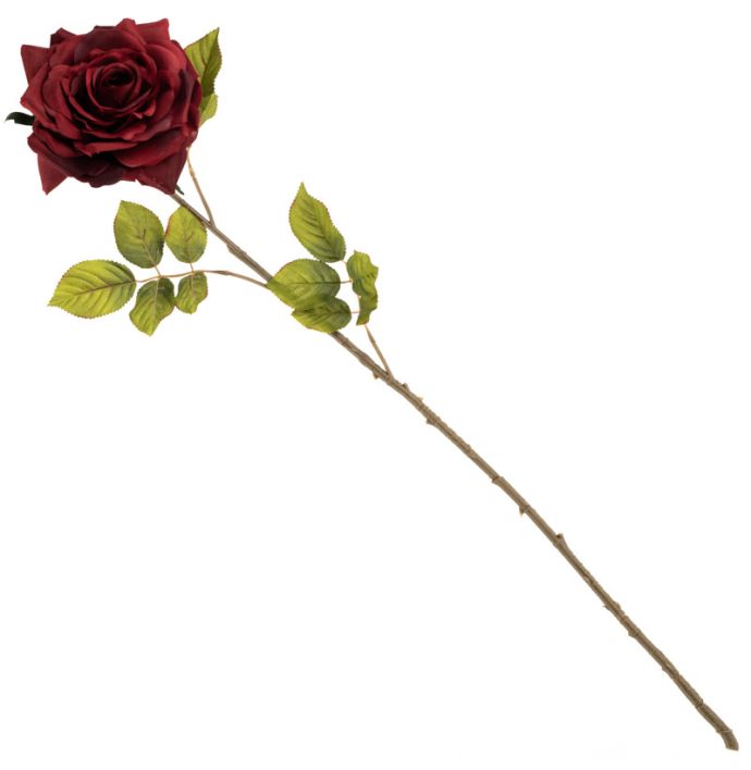 Kunstbloem roos burgundy