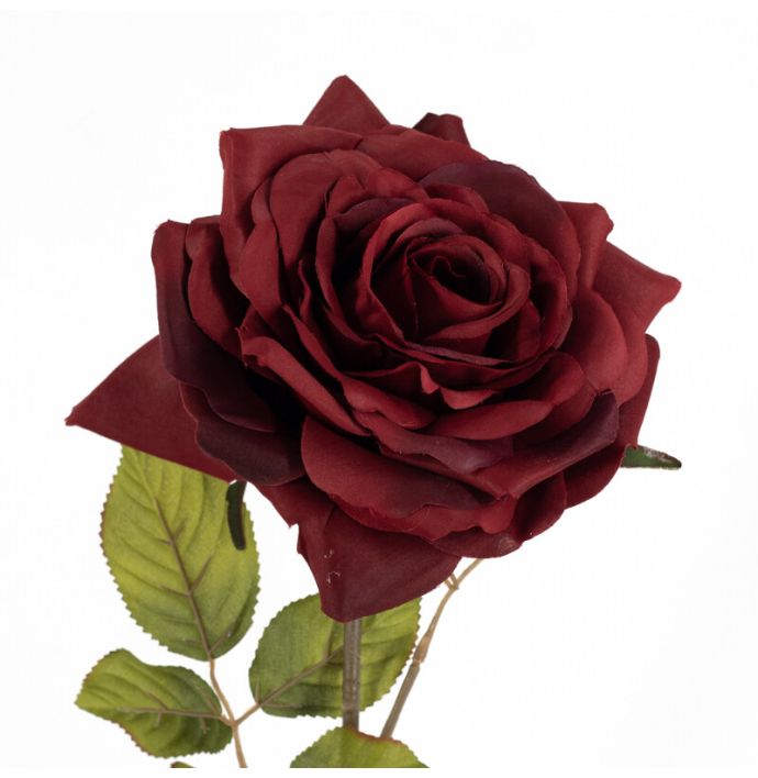 Kunstbloem roos burgundy