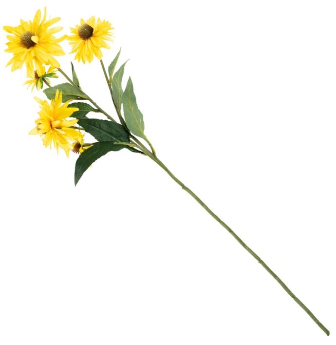 Kunstbloem chrysant 73cm geel