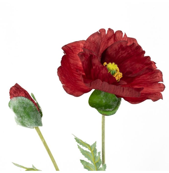 Kunstbloem klaproos 75cm rood