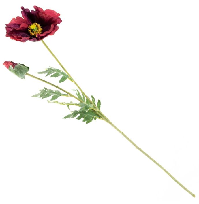 Kunstbloem klaproos 75cm fuchsia