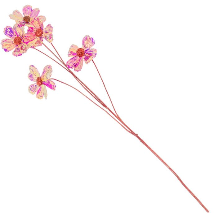Kunstbloem holo roze/rood