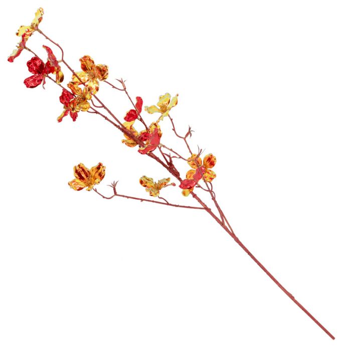 Kunstbloem holo rood/oranje