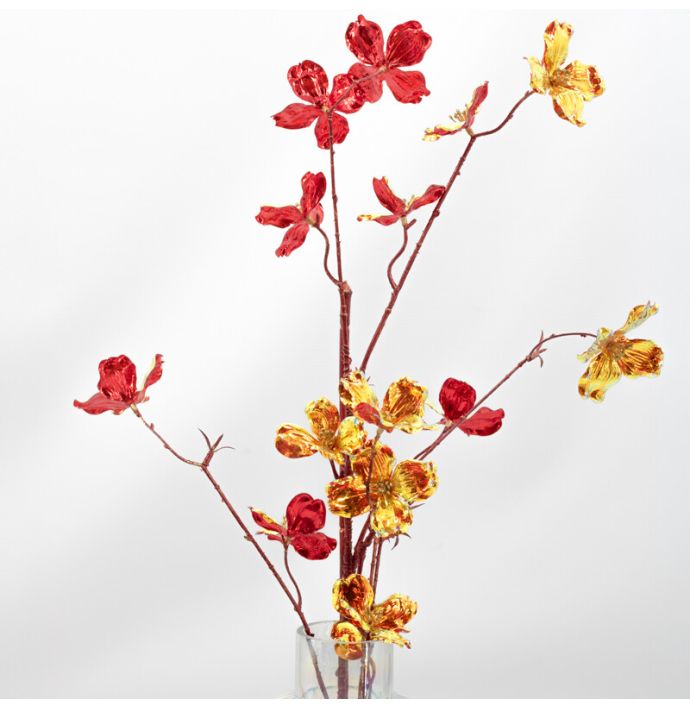 Kunstbloem holo rood/oranje