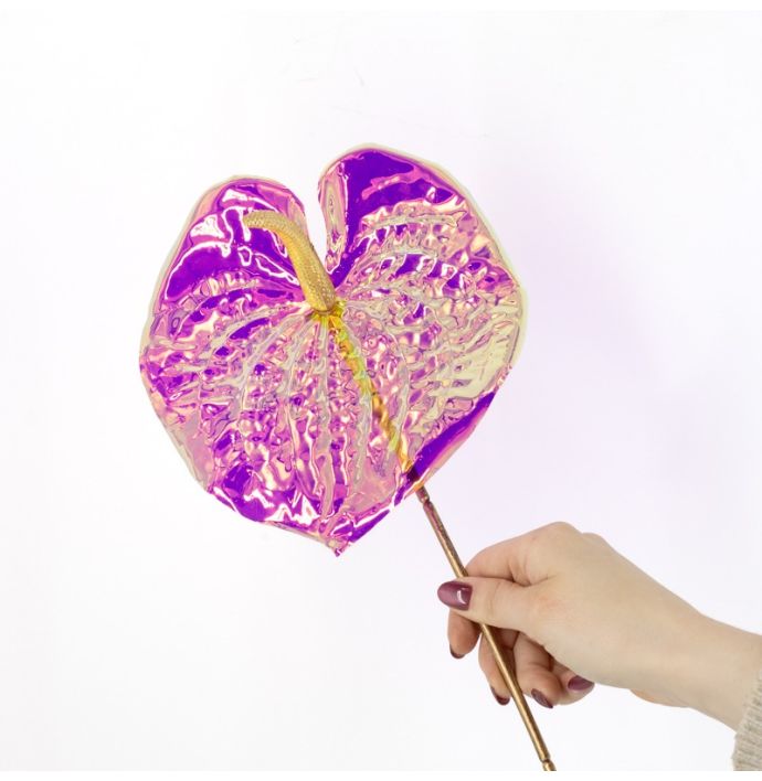Kunstbloem holo roze/rood lotus 65cm