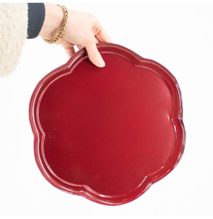 Dienblad flower maroon