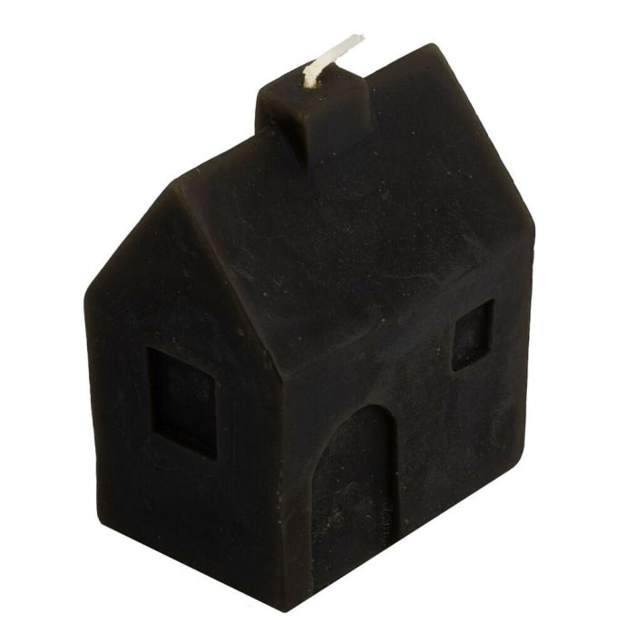 Kaars huis zwart 