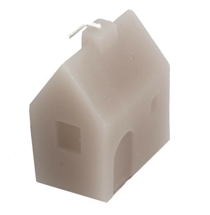Kaars huis beige 