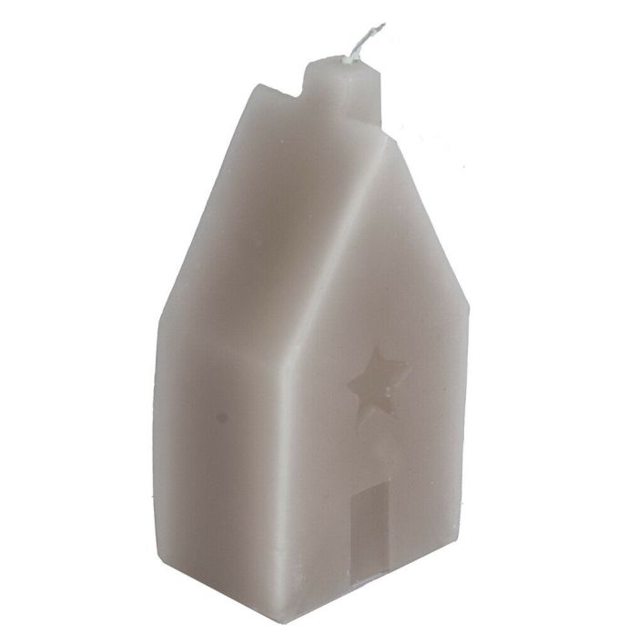 Kaars huis beige 