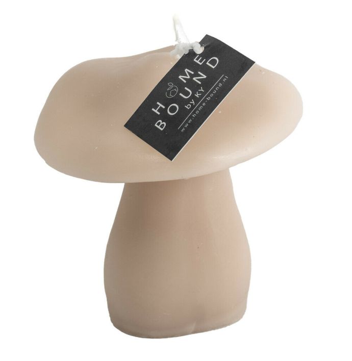 Kaars paddestoel beige 