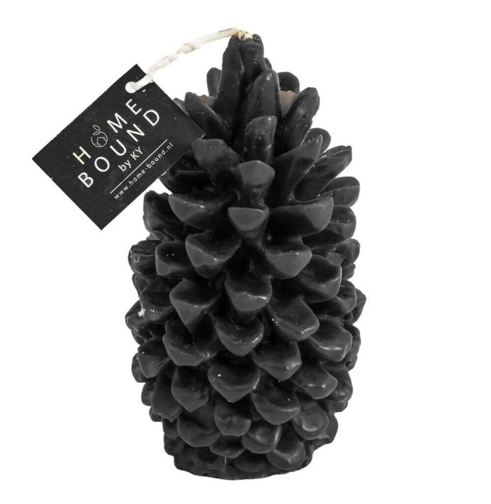 Kaars dennenappel zwart 