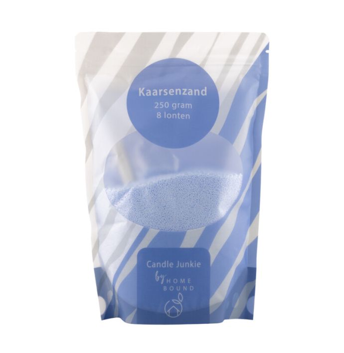 Kaarsenkorrels zak met 8 lonten lichtblauw