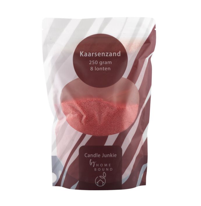 Kaarsenkorrels zak met 8 lonten rood