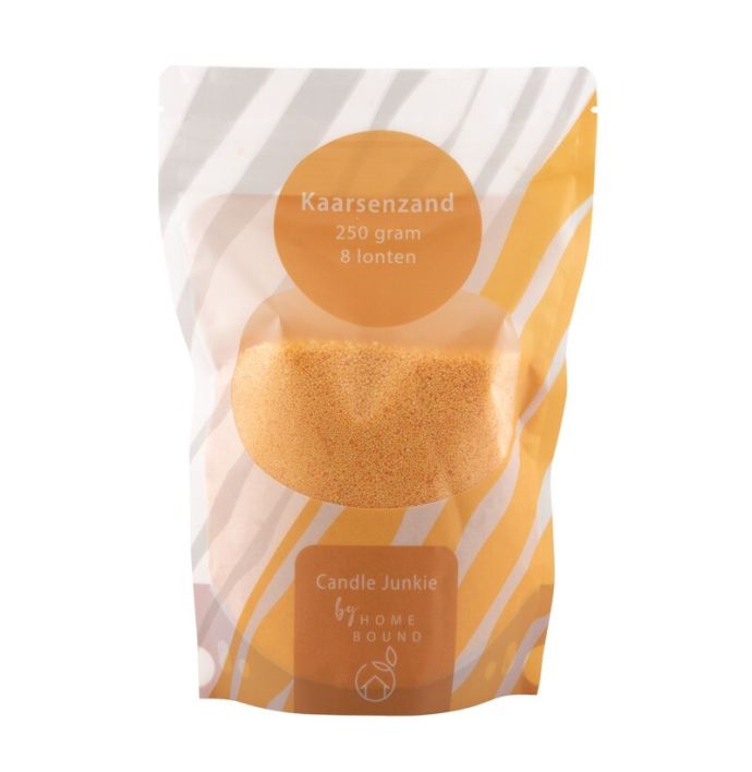 Kaarsenkorrels zak met 8 lonten oranje
