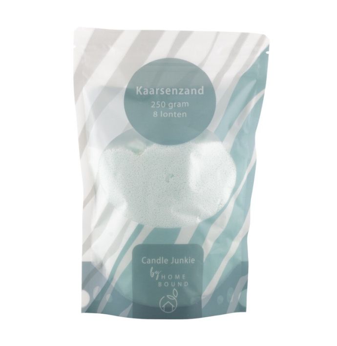 Kaarsenkorrels zak 250gr met 8 lonten frost white