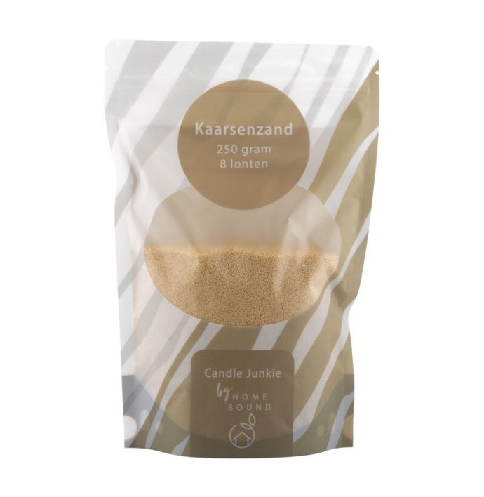 Kaarsenkorrels zak met 8 lonten beige