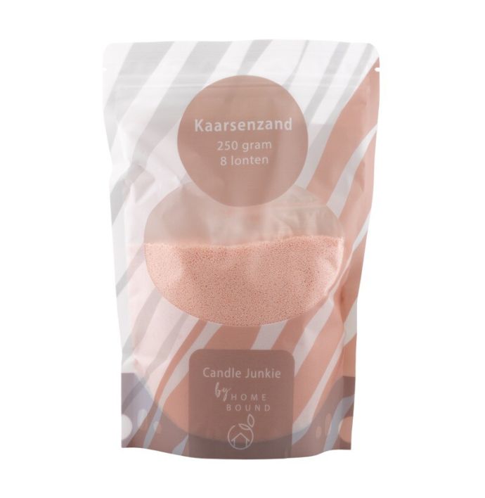 Kaarsenkorrels zak met 8 lonten zachtroze