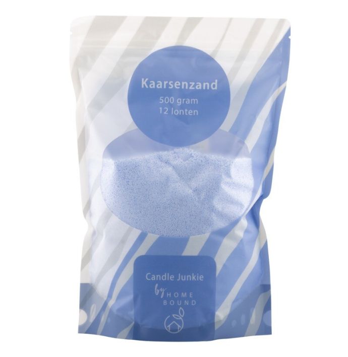 Kaarsenkorrels zak met 12 lonten lichtblauw