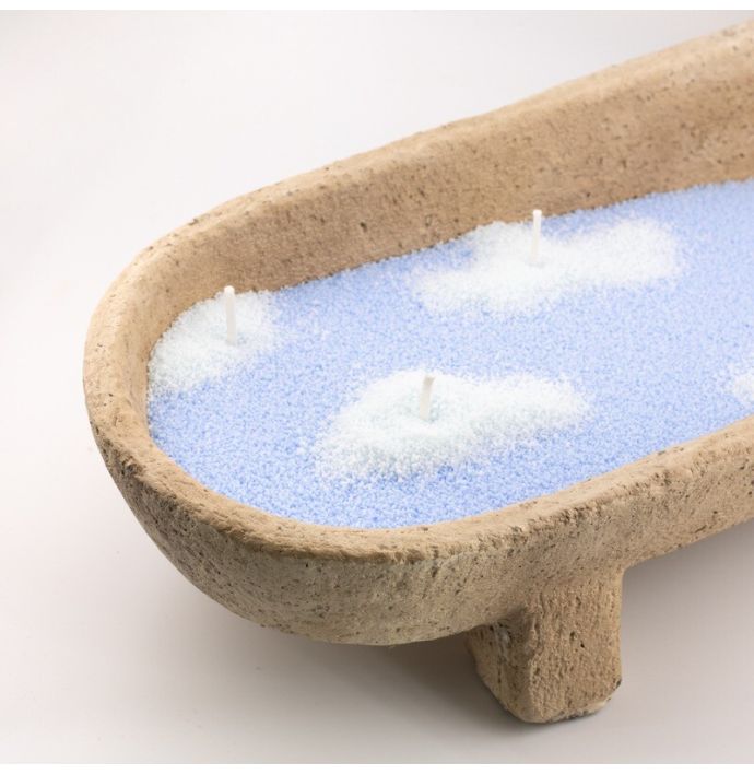 Kaarsenkorrels zak met 12 lonten lichtblauw