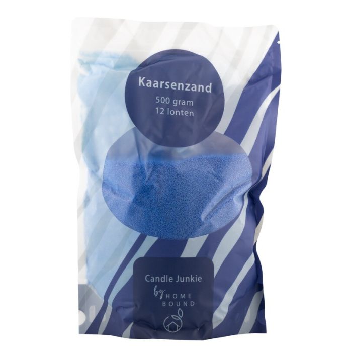 Kaarsenkorrels zak met 12 lonten blauw