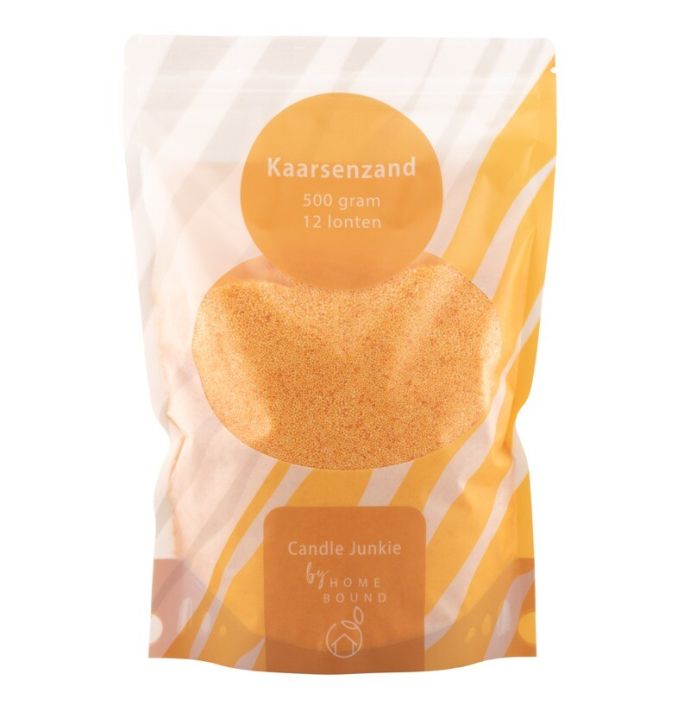 Kaarsenkorrels zak met 12 lonten oranje