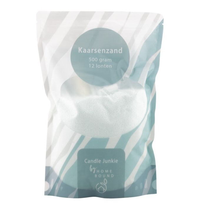 Kaarsenkorrels zak met 12 lonten frost white