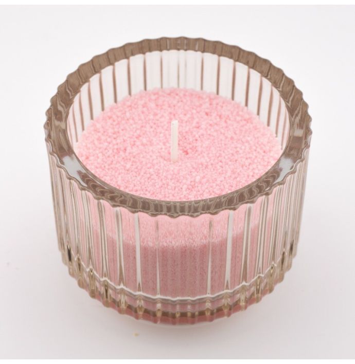 Kaarsenkorrels zak met 12 lonten roze