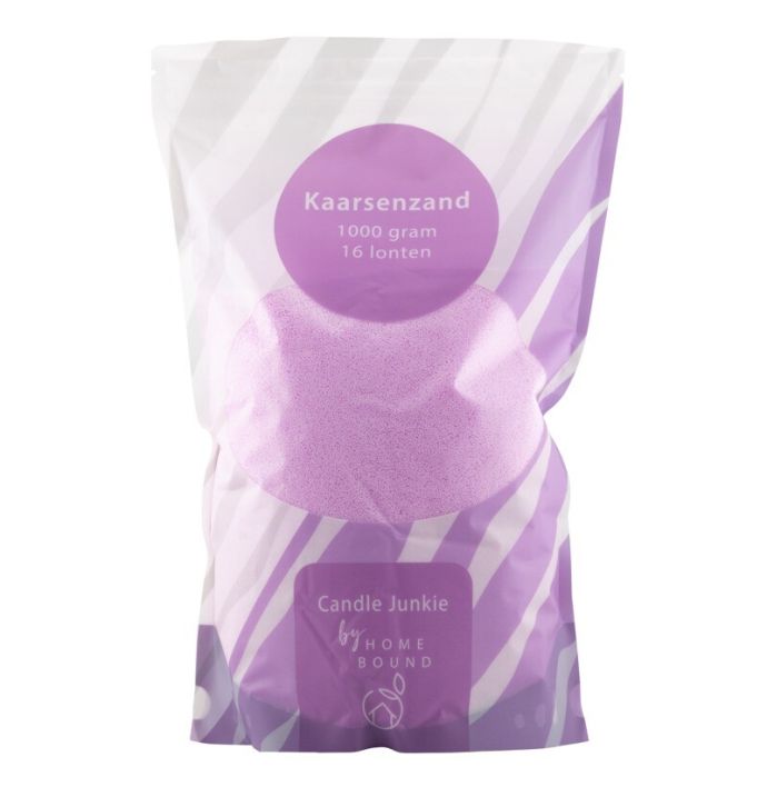 Kaarsenkorrels zak met 16 lonten magenta