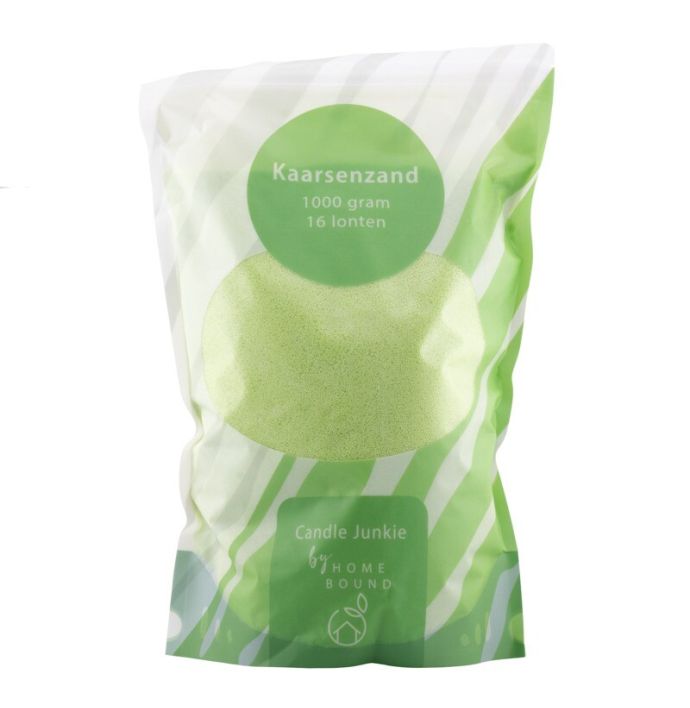 Kaarsenkorrels zak met 16 lonten groen