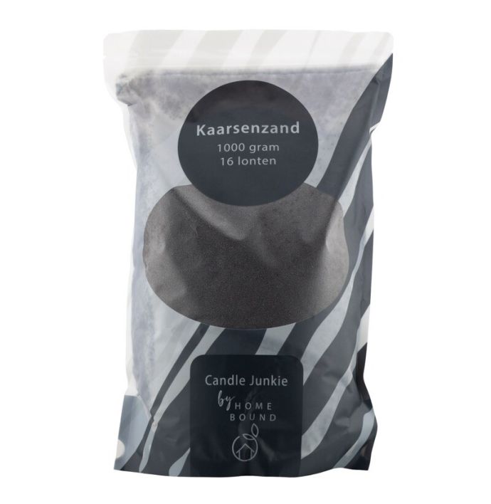 Kaarsenkorrels zak met 16 lonten zwart