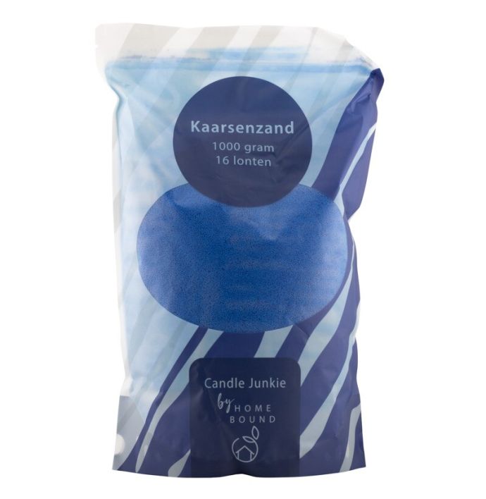 Kaarsenkorrels zak met 16 lonten blauw