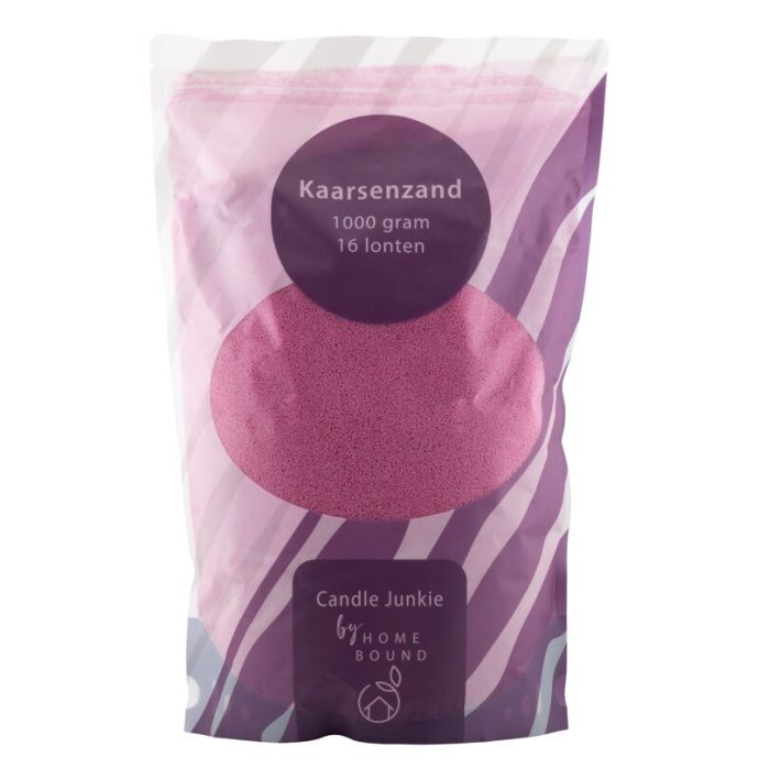 Kaarsenkorrels zak met 16 lonten paars
