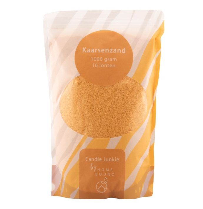 Kaarsenkorrels zak met 16 lonten oranje